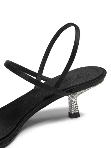 Giuseppe Zanotti Women's Raso Nero 50MM Silk Sandals - Black - Size 12 | Thumbnail 6 Giuseppe Zanotti Women's Raso Nero 50MM Silk Sandals - Black - Size 12 | Thumbnail 6