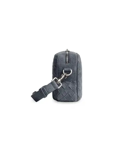 Bottega Veneta Men's Small Intrecciato Suede Camera Bag - Cloudy | Thumbnail 3