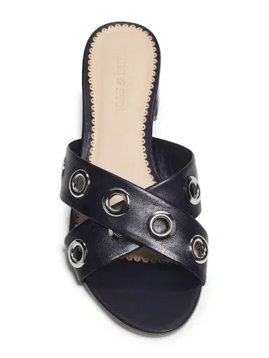 Cinq à Sept Women's Maya Crisscross Grommet Leather Sandals - Navy - Size 8 | Thumbnail 4 Cinq à Sept Women's Maya Crisscross Grommet Leather Sandals - Navy - Size 8 | Thumbnail 4