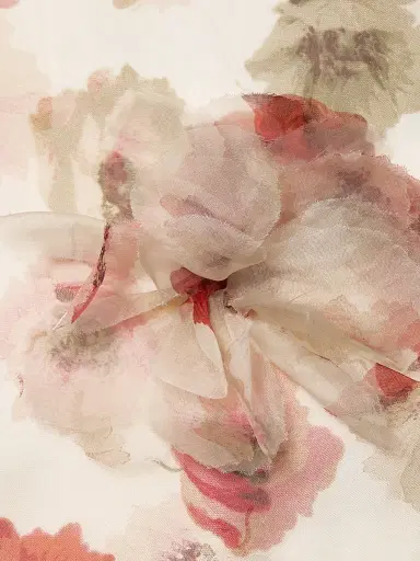 Cinq à Sept Women's Sylvia Floating Poppies Appliqué Silk Minidress - Gardenia Multi - Size 10 | Thumbnail 7