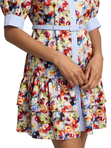 Cinq à Sept Women's Emry Wildflower Bunch Button-Front Minidress - Gardenia Multi - Size 12 | Thumbnail 6 Cinq à Sept Women's Emry Wildflower Bunch Button-Front Minidress - Gardenia Multi - Size 12 | Thumbnail 6