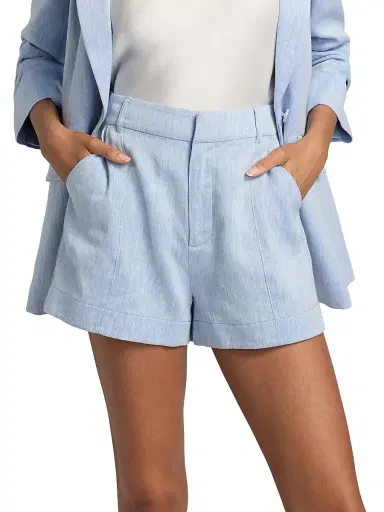 Cinq à Sept Women's Tora Tailored Linen-Blend Shorts - Ultramarine - Size 14 | Thumbnail 3