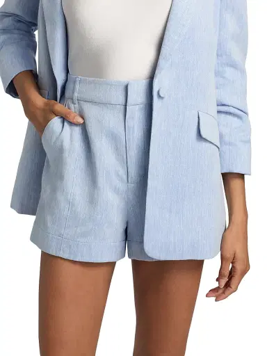 Cinq à Sept Women's Tora Tailored Linen-Blend Shorts - Ultramarine - Size 14 | Thumbnail 6