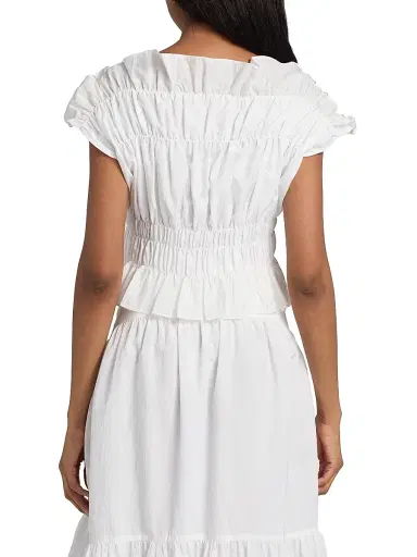 Cinq à Sept Women's Evalina Gathered Ruffle Crop Top | Thumbnail 5