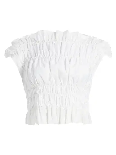 Cinq à Sept Women's Evalina Gathered Ruffle Crop Top | Thumbnail 1