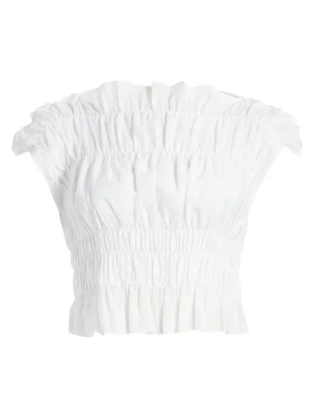 Women's Evalina Gathered Ruffle Crop Top - White