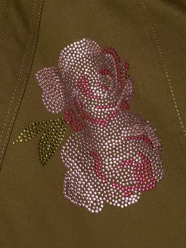 Cinq à Sept Women's Zola Crystal Roses Cargo Pants - Dark Olive Multi - Size 14 | Thumbnail 7