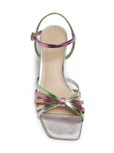 Cinq à Sept Women's Malia Strappy Leather Kitten-Heel Sandals - Metallic Multi - Size 11 | Thumbnail 4 Cinq à Sept Women's Malia Strappy Leather Kitten-Heel Sandals - Metallic Multi - Size 11 | Thumbnail 4