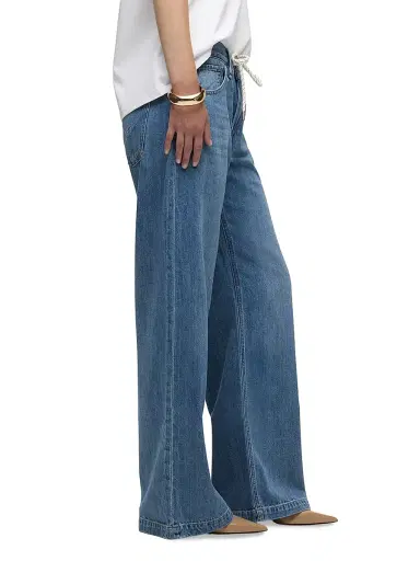 Hudson Jeans Women's Rylee Drawstring Cotton Wide-Leg Jeans - Alloy - Size 30 | Thumbnail 3 Hudson Jeans Women's Rylee Drawstring Cotton Wide-Leg Jeans - Alloy - Size 30 | Thumbnail 3