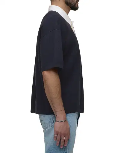 Hudson Jeans Men's Contrast-Collar Cotton-Cashmere Polo Shirt | Thumbnail 3 Hudson Jeans Men's Contrast-Collar Cotton-Cashmere Polo Shirt | Thumbnail 3