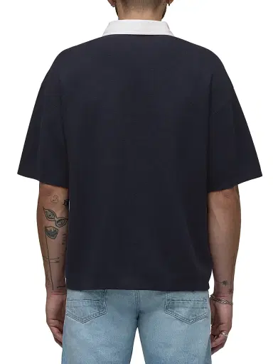 Hudson Jeans Men's Contrast-Collar Cotton-Cashmere Polo Shirt | Thumbnail 4 Hudson Jeans Men's Contrast-Collar Cotton-Cashmere Polo Shirt | Thumbnail 4
