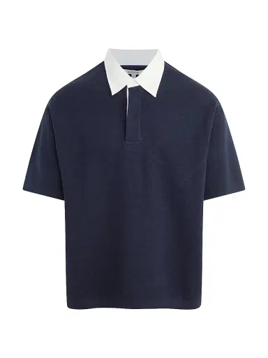 Hudson Jeans Men's Contrast-Collar Cotton-Cashmere Polo Shirt | Thumbnail 1 Hudson Jeans Men's Contrast-Collar Cotton-Cashmere Polo Shirt | Thumbnail 1