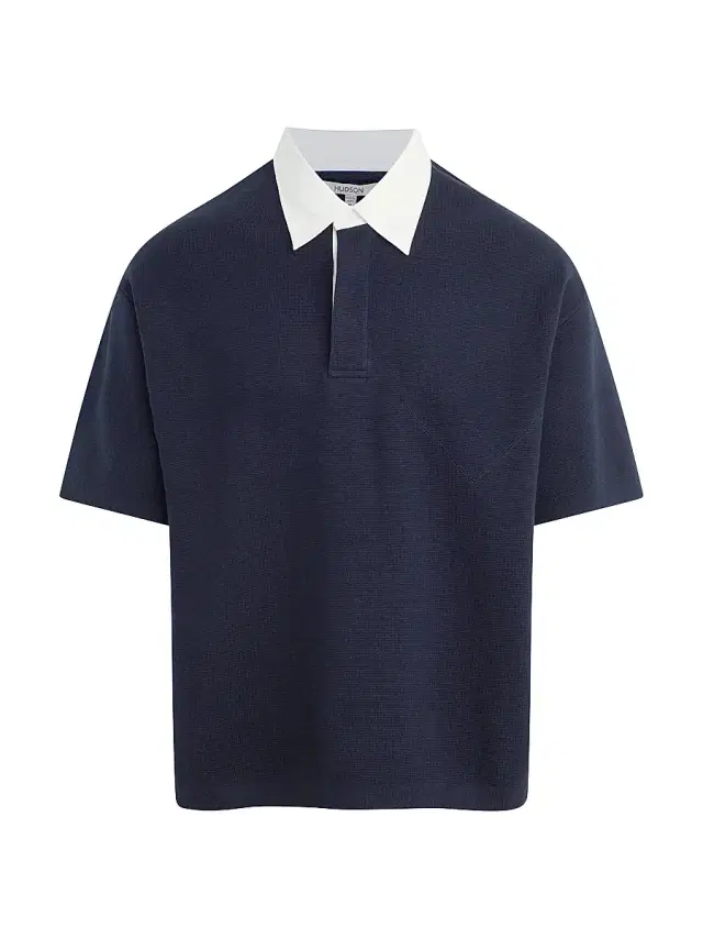 Hudson Jeans Men's Contrast-Collar Cotton-Cashmere Polo Shirt - Fleet