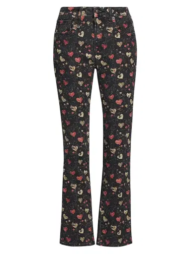 R13 Women's Kick Fit Printed Straight Jeans | Thumbnail 1 R13 Women's Kick Fit Printed Straight Jeans | Thumbnail 1