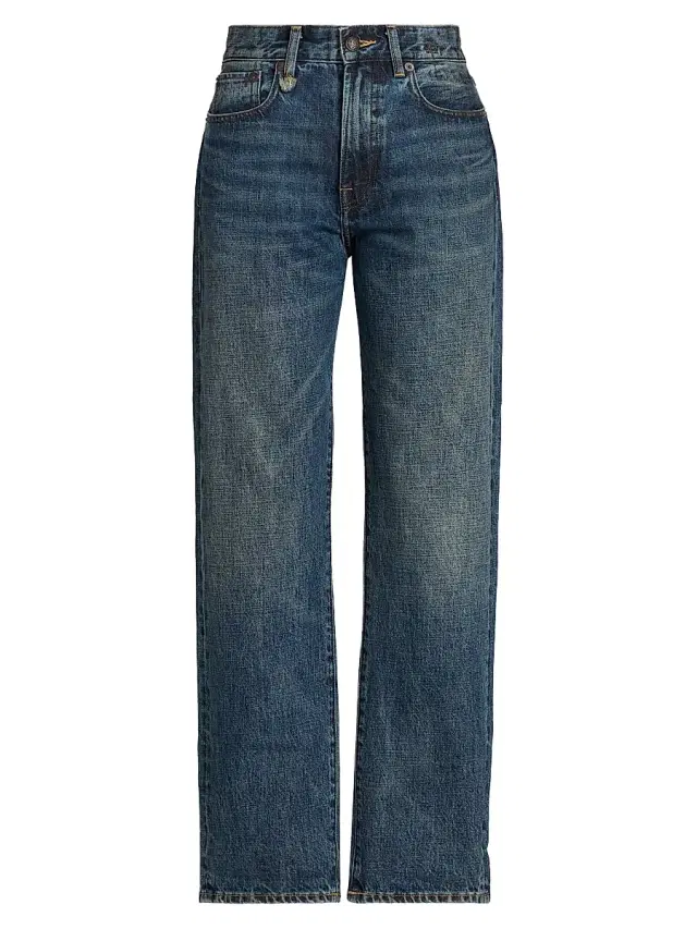 R13 Women's Whiskered Cotton Jeans - Renegade Blue