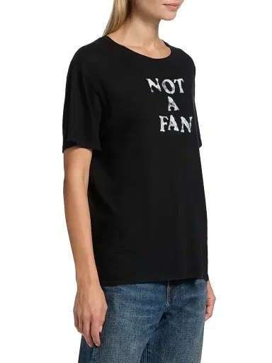 R13 Women's Graphic Lettering Cashmere-Cotton T-Shirt - Black - Size Small | Thumbnail 4