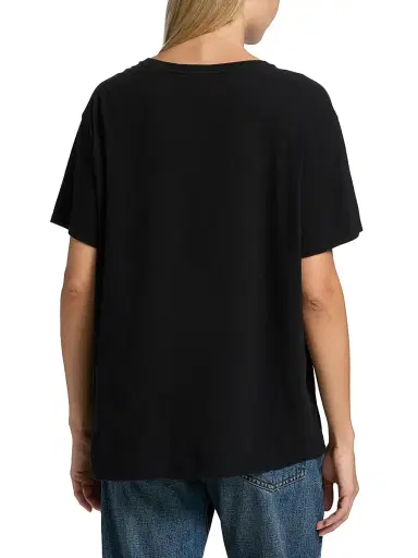 R13 Women's Graphic Lettering Cashmere-Cotton T-Shirt - Black - Size Small | Thumbnail 5