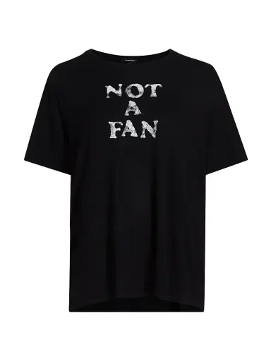 R13 Women's Graphic Lettering Cashmere-Cotton T-Shirt - Black - Size Small | Thumbnail 1
