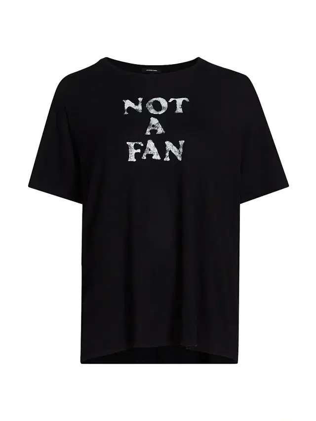 Women's Graphic Lettering Cashmere-Cotton T-Shirt - Black