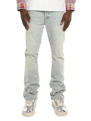 Purple Brand Men's Distressed Stretch-Skinny Jeans - Light Indigo - Size 31 | Thumbnail 1
