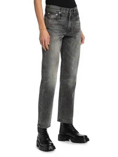 R13 Women's Romeo Cotton Straight Jeans - Polaris Black | Thumbnail 4 R13 Women's Romeo Cotton Straight Jeans - Polaris Black | Thumbnail 4