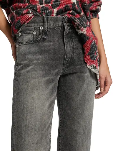 R13 Women's Romeo Cotton Straight Jeans - Polaris Black | Thumbnail 6 R13 Women's Romeo Cotton Straight Jeans - Polaris Black | Thumbnail 6