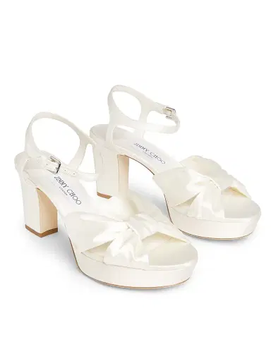 Jimmy Choo Women's Heloise 80MM Leather & Satin Platform Sandals | Thumbnail 2 Jimmy Choo Women's Heloise 80MM Leather & Satin Platform Sandals | Thumbnail 2