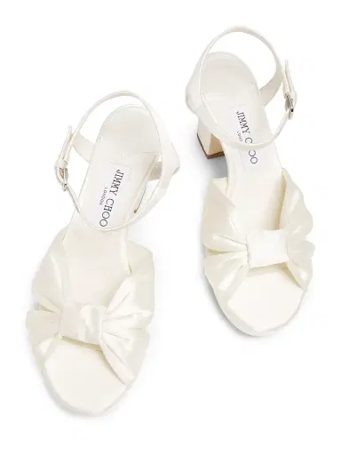 Jimmy Choo Women's Heloise 80MM Leather & Satin Platform Sandals | Thumbnail 4 Jimmy Choo Women's Heloise 80MM Leather & Satin Platform Sandals | Thumbnail 4