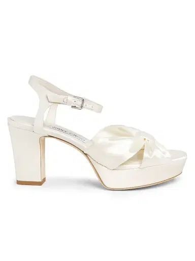 Jimmy Choo Women's Heloise 80MM Leather & Satin Platform Sandals | Thumbnail 1 Jimmy Choo Women's Heloise 80MM Leather & Satin Platform Sandals | Thumbnail 1