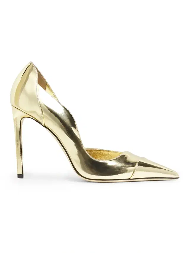 Jimmy Choo Women's Brigitte 100MM Metallic Leather Pumps - Gold