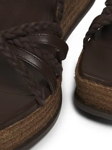 Jimmy Choo Women's Nyra 60MM Leather-Suede Wedge Sandals - Chocolate Coffee | Thumbnail 6 Jimmy Choo Women's Nyra 60MM Leather-Suede Wedge Sandals - Chocolate Coffee | Thumbnail 6