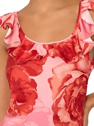 Milly Women's Scarlett Rose-Printed Midi-Dress | Thumbnail 4 Milly Women's Scarlett Rose-Printed Midi-Dress | Thumbnail 4