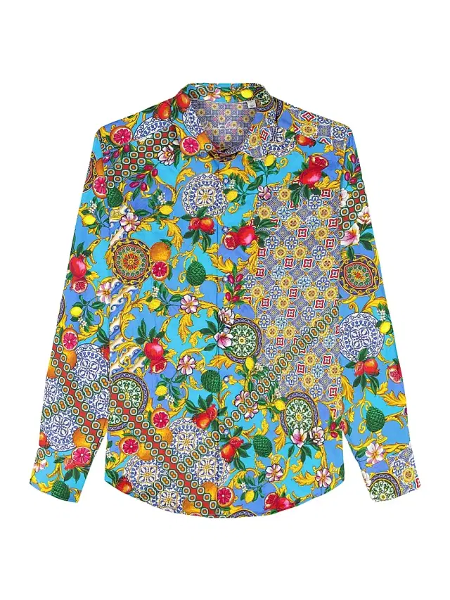 Robert Graham Men's Northumbria Embellished Coast Print Shirt