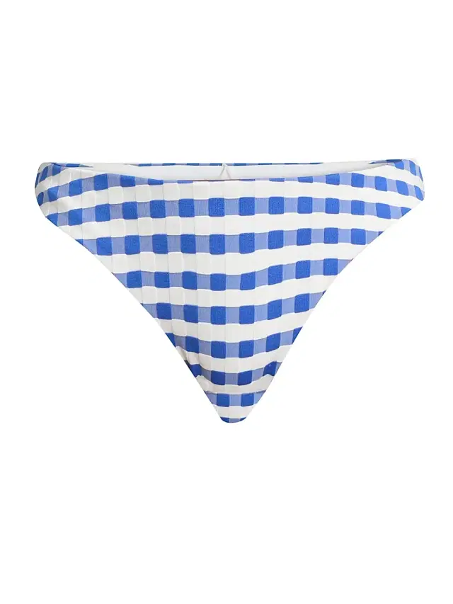 Women's Margot Cottage Gingham Bikini Bottom - Blue