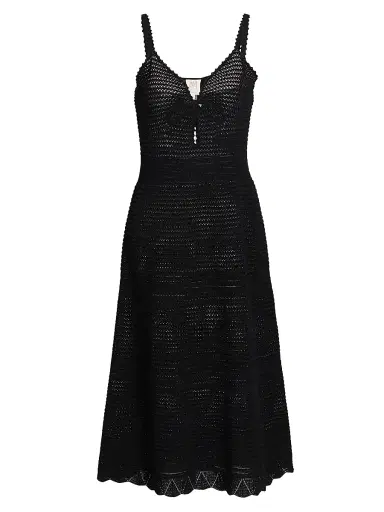 Milly Women's Knit Cover-Up Midi-Dress - Black | Thumbnail 1