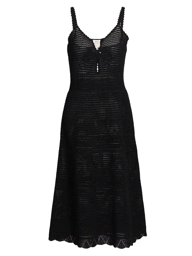 Milly Women's Knit Cover-Up Midi-Dress - Black