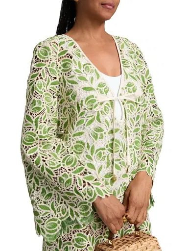 Milly Women's Green Leaf Cotton-Blend Cover-Up Minidress - Green | Thumbnail 5