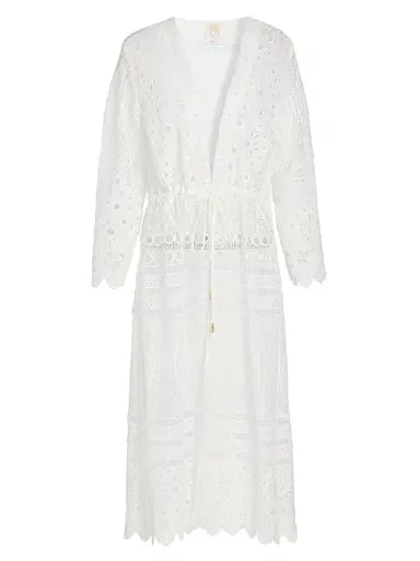 Milly Women's Lace Cover-Up Midi-Dress - White - Size Large | Thumbnail 1 Milly Women's Lace Cover-Up Midi-Dress - White - Size Large | Thumbnail 1