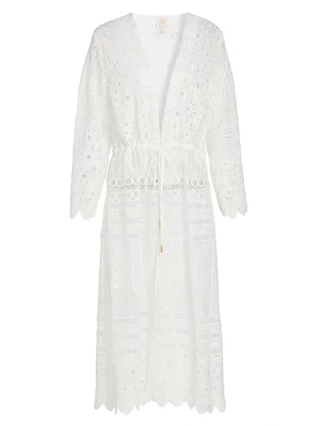 Women's Lace Cover-Up Midi-Dress - White Women's Lace Cover-Up Midi-Dress - White