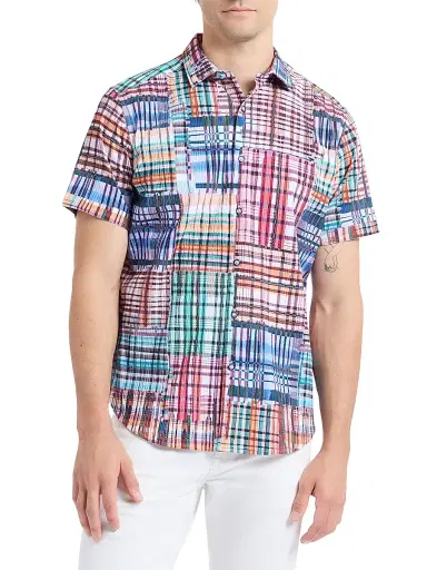 Robert Graham Men's Murdoch Plaid Cotton Short-Sleeve Shirt | Thumbnail 3