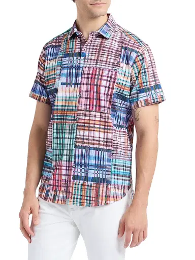 Robert Graham Men's Murdoch Plaid Cotton Short-Sleeve Shirt | Thumbnail 4