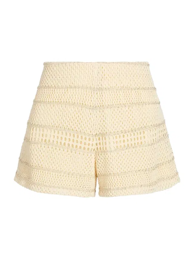 Milly Women's Crochet Knit Shorts - Gold Multi