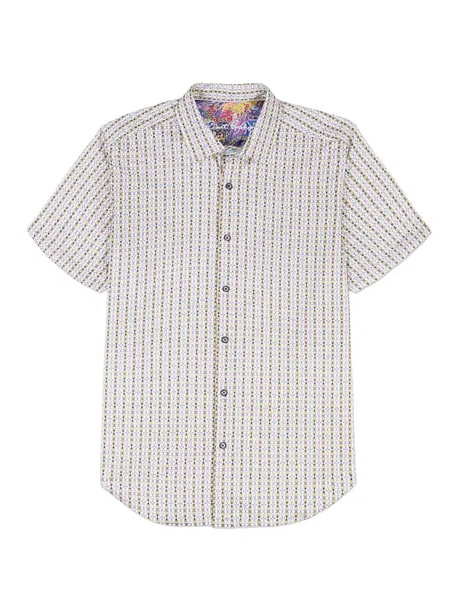 Robert Graham Men's Abbotswell Geometric Stretch-Cotton Short-Sleeve Shirt