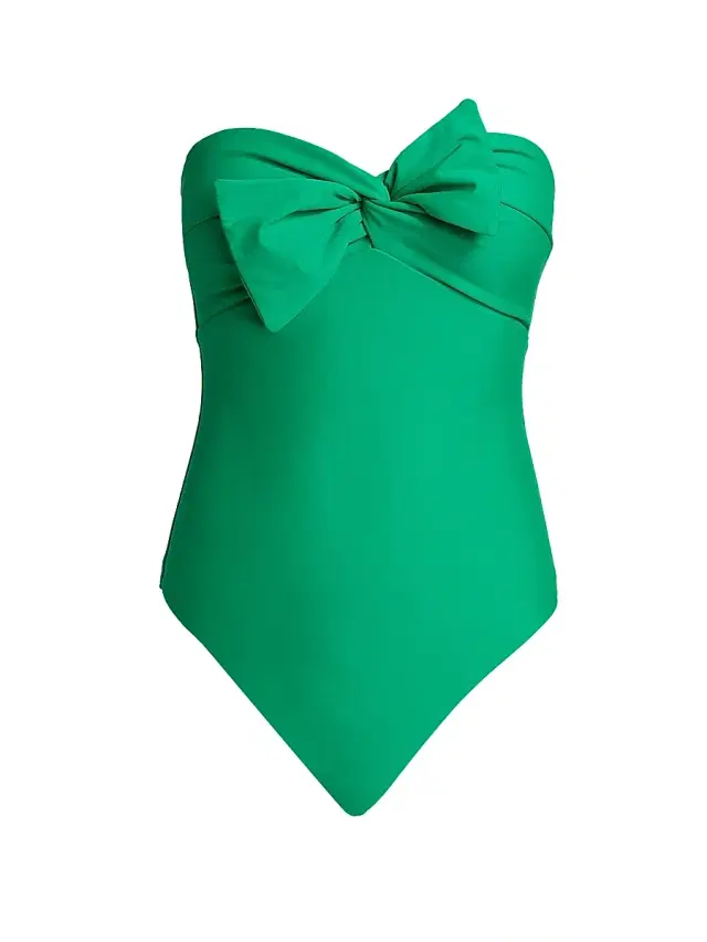 Milly Women's Bow-Detail One-Piece Swimsuit - Sea Green