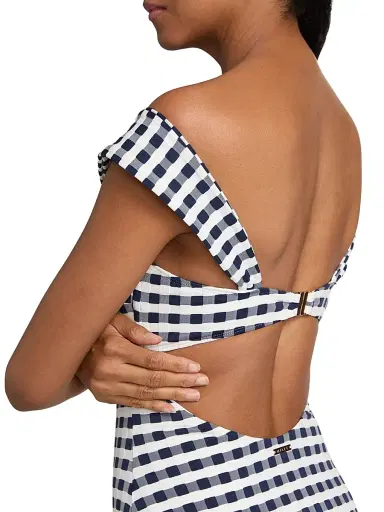 Milly Women's Betsy Cottage Gingham One-Piece Swimsuit - Navy - Size Medium | Thumbnail 5 Milly Women's Betsy Cottage Gingham One-Piece Swimsuit - Navy - Size Medium | Thumbnail 5