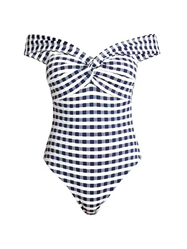 Milly Women's Betsy Cottage Gingham One-Piece Swimsuit - Navy - Size Medium | Thumbnail 1 Milly Women's Betsy Cottage Gingham One-Piece Swimsuit - Navy - Size Medium | Thumbnail 1