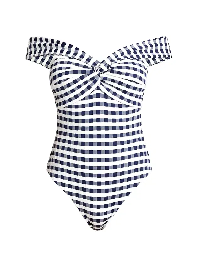 Women's Betsy Cottage Gingham One-Piece Swimsuit - Navy