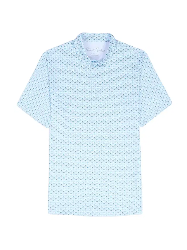 Men's Links & Drinks Knit Polo Shirt - Light Blue