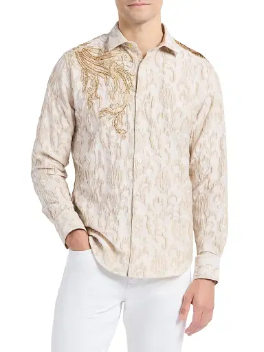 Robert Graham Men's Beaded Snake Shirt - Khaki - Size XXXL | Thumbnail 3