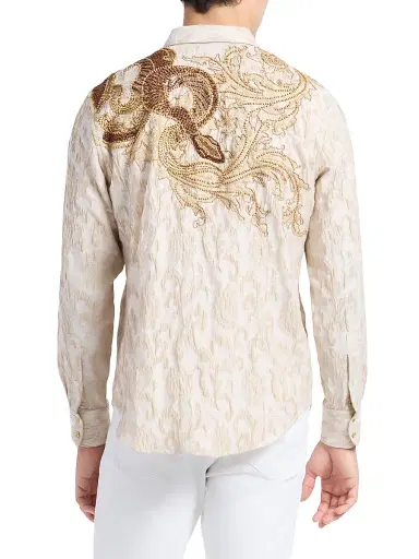 Robert Graham Men's Beaded Snake Shirt - Khaki - Size XXXL | Thumbnail 5